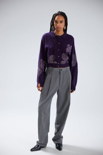 GRACIE FLORAL EMBROIDERY CARDIGAN | NIGHT FLORAL